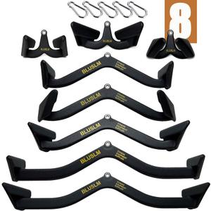 BLUSLM Lat Pull Down Bar T bar Row Attachment, V Bar Tricep Lat Pulldown Attachments, Back Strength Training Bar for Home Gym Exercise Cable Machine Attachments