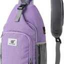 SKYSPER Sling Bag RFID Crossbody Sling Backpack Cross Body Shoulder Bag Travel Hiking Daypack for Women Men (Purple)