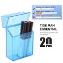 4 x Transparent Cigarette Case for King Size 85mm, Holds 20 Cigarettes,Stylish with Gold Powder Design (Blue)