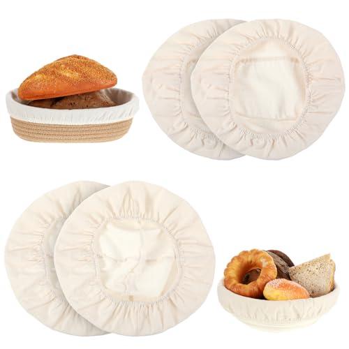 3 Pcs Bread Proofing Basket Cloth Liner, Round Banneton Basket Liner for Sourdough Bread, Natural Rattan Proofing Basket with Cloth Cover for Home Baking
