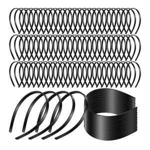 120 Pcs Hairband, Plastic Headbands with Teeth, Plain Headbands for Women Girls, DIY Hair Accessories, Black, 10 mm