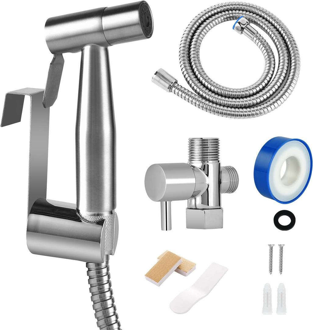 Stainless Steel Bidet Sprayer Kit - Easy Install Toilet Bidet Attachment for Personal Hygiene and Cleaning