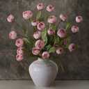 VIERENA 6 Pcs Faux Silk Peony Artificial Flowers for Vase -27", Bulk Fake Peonies Branches with Stems for DIY Bouquet Centerpieces Wedding Fillers Arrangements Shower Decorations (Blush Pink)