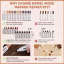 DEWEL Wood Markers Furniture Repair, 18 Colors Furniture Markers Touch Up and Wood Filler Sticks, Wood Scratch Repair Kit for Laminate Floor, Cabinet, Wooden Door, Wood Finish Stain