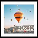 30x30 Picture Frame Black with 24x24 Mat, Display Photo 24x24 with Mat or 30 x 30 Without Mat, Wall Hanging Large 30x30 Poster Frame with Shatter Resistant Plexiglass, Black