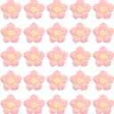 PATIKIL Crochet Flowers, 50 Pcs Applique Flowers for Craft Sewing Crochet Flowers Appliques Embellishments for DIY Hair Clothes Party Craft Decor, Dark Pink/Yellow