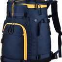 55L70L Expandable Ski Boot Bag – Waterproof, Durable with Helmet Compartment – Ideal for Ski & Snowboard Gear – Men & Women, Navy Blue (12.5 x 13.3 x 20.8 inches)