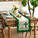 2 x St Patricks Day Table Runner St. Patrick's Day Kitchen Dining Table Centerpiece St Patty's Day Shamrock Decor St Patricks Day Decorations for Home Party-72 Inches Long