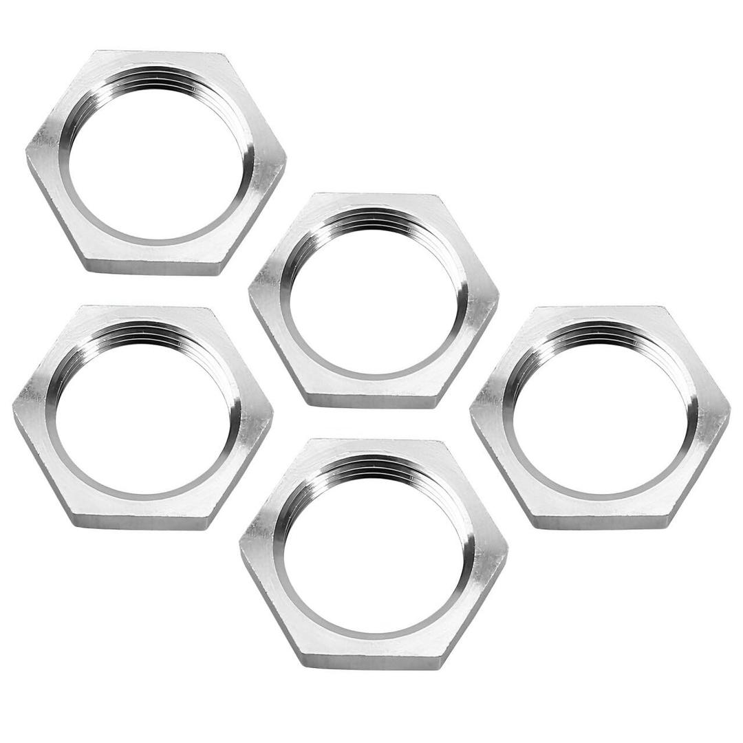 5Pcs/Set M22 x 1.5mm Hex Lock Nut Pipe Fitting Female 304 Stainless Steel Metric Fine Thread Hexagon Nuts (Size: S27 H5)
