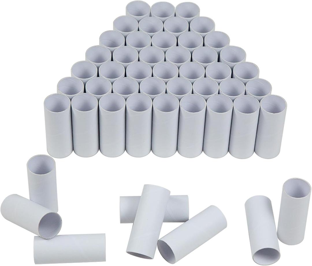 HESESOH 50 Pack Cardboard Tubes for Crafts - 1.57 x 3.94 Inches - Total White Toilet Paper Empty Rolls Round Thick Tubes Sturdy for Classroom Family Handmade DIY Projects