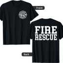 Fire Department Logo Uniform Fireman Symbol Firefighter Gear T-Shirt Small