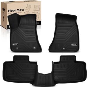 YHTAUTO Floor Mats Compatible with Chrysler 300 2011-2023 (AWD) & Dodge Charger 2011-2022, TPE Floor Liners All-Weather Protection Custom Fit, 1st & 2nd Row, Set of 3