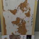 Gleneagles World Travel Map & Pin Board | Framed Pinboard | Cork Wooden Design | 70 Push Pins Included | 14.2'' x 21.2'' Personalised Home Wanderlust Decor for Travelers (Beige)