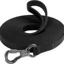 XiaZ Waterproof Long Dog Leash 50 Feet, Training Long Line Lead for Large Medium Small Dogs Outside Walking, Playing, Camping, or Yard (50FT, Black)