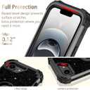 LONTECT for iPhone 16e Case Glitter Sparkly Bling 3 in 1 Shockproof Heavy Duty Hybrid Sturdy High Impact Protective Cover Case for Apple iPhone 16e 6.1 inch 2025,Black