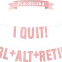 2 x Pre-Strung Rose Gold Glitter Retirement Banner,(No DIY)Funny Retirement Party Decorations,""I QUIT, CTRL+ALT+RETIRE"farewell banner,Party Supplies, Gifts and Decorations