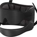 Airplane Pillow Combo with Chin Strap, Travel Pillows for Airplanes with Sleep Eye Mask, Plane Pillow for Long Flights, Car Road Trip, 360 Headrest, Stop Bobblehead, Black