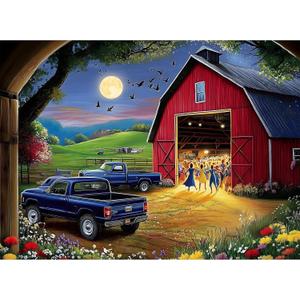 500 Pieces Jigsaw Puzzles for Adults, Evening Farm Puzzle for Adults Seniors, Dance Puzzle 500 Pieces, Gift for Birthday, Home Decor, Fun for Family(20.5 * 15 in)