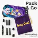 Rolling Tray with Cone Loader Accessories for King Size & 1 1/4 Size Pre Rolled Cones, Cone Filler & Foldable Stand - All-in-one Rolling Tray Set with Storage Bag by Gray Oval