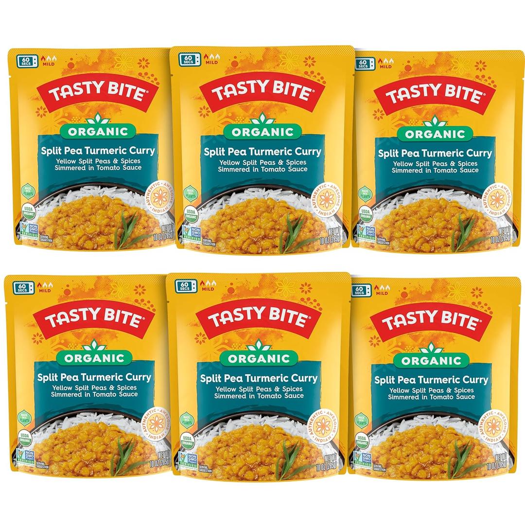 Tasty Bite Organic Jodhpur Lentils, 10 Ounce, Pack of 6, Ready to Eat, Microwavable Entree, Vegan ( 6 Count ) (EXP 04/30/27)