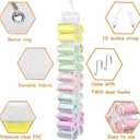 Legging Storage Bag Hanger - Can Hold 24 Leggings, Shirts or Jeans - Foldable Clothes Organizer, Portable Closet Roll Holder (White)