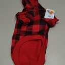 KOOLTAIL Plaid Dog Hoodie Pet Clothes Sweater with Hat and Pocket for Small Medium Large Size Dogs, Soft Winter Warm Dog Cold Weather Coat, Fleece Fall Dog Hooded Sweatshirt for Puppy Cats, Red SM