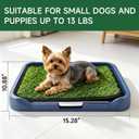 2Pack 18"x14" Artificial Dog Grass Potty Pad with Tray Rubber Backing | Gray Reusable Washable Pee Pad Holder, Portable Non-Slip Training Litter Box for Small Dogs Indoor Potty Training