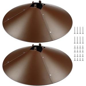 Qualirey 2 Pack 21.5 Inch Metal Squirrel Proof Baffle for 4 x 4 Posts Wrap Around Guard for Bird Feeder Pole to Deter Squirrels (Brown)