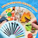 3.4FL OZ Air Dry Clay Glaze & 25pcs Tool Kit, Gloss Clay Varnish Protective Sealant to Prevent Cracking, Scratching & Wear - Pottery Tools for Stippling, Carving, Molding & Shaping Clay Crafts (Gloss)