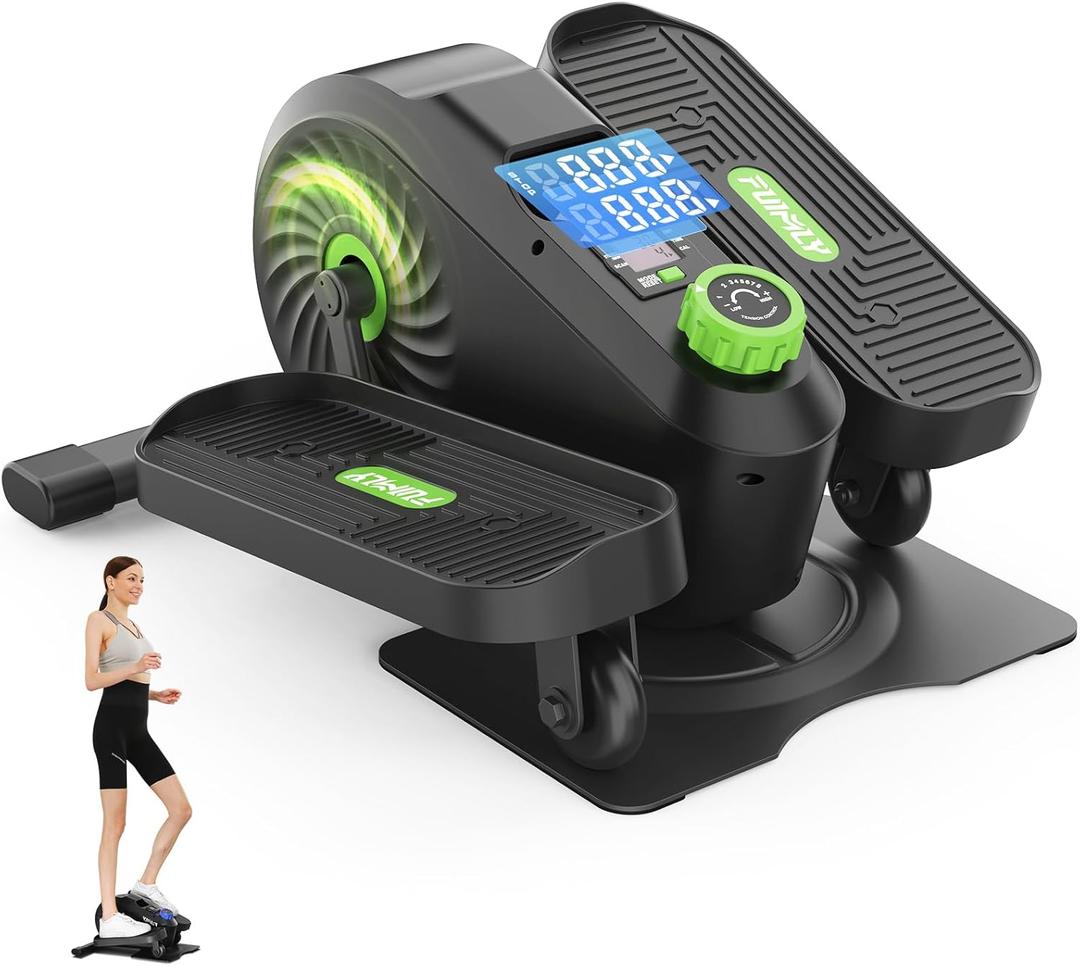 FUNMILY Under Desk Elliptical, Ellipse Leg Exerciser, Standing or Seated Mini Elliptical Machines, Portable Bike Pedal Exerciser for Seniors/Adults, Leg Workout Equipment for Home/Office (Green)