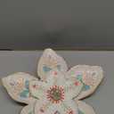 DEMDACO Decorative Hanging Wall Art Sculpture, 11 Inch Paper Mache, Painted Flower White