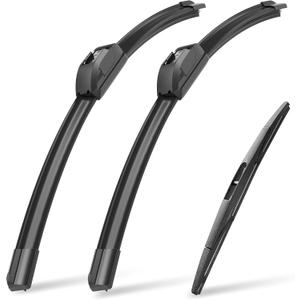 Raidbee 16"+16" Windshield Wiper Blades with 12" Rear Wiper Blade Automotive Replacement Set for Jeep Wrangler JL 2021 2020 2019 2018 Genuine OEM Quality (Set of 3)