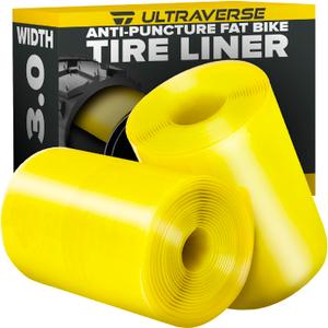 Ultraverse Fat Tire Liners Tube Protection Against Flats, 20, 24 and 26 inch x 3.0 Tire Size, Durable Extruded Plastic Shield for Puncture Free Bike Rides 2 Pack