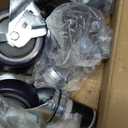 MySit 4 inch Work Table Caster Wheels for Commercial Kitchen Prep Tables, Expanding Stem Casters Set of 4 with Locking Brakes Fit Both 1-1/2" and 1-5/8" Leg Tube Adapter for Stainless Steel Worktable