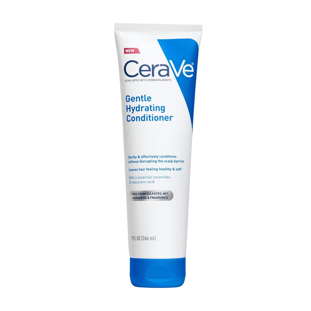 CeraVe Gentle Hydrating Conditioner, Hair Conditioner With Ceramides, Niacinamide & Hyaluronic Acid, Sulfate Free & Color Safe, Moisturizing Conditioner For All Hair & Scalp Types (9 Fl Oz (Pack of 1))