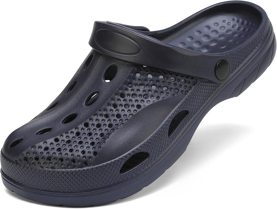 SOSOWHLTE Men's Women's Arch Support Clogs,Unisex Garden Shoes Comfortable Slip-on Outdoor Sandals Slippers for Beach Casual (10-10.5 Women/9-9.5 Men, Blue)