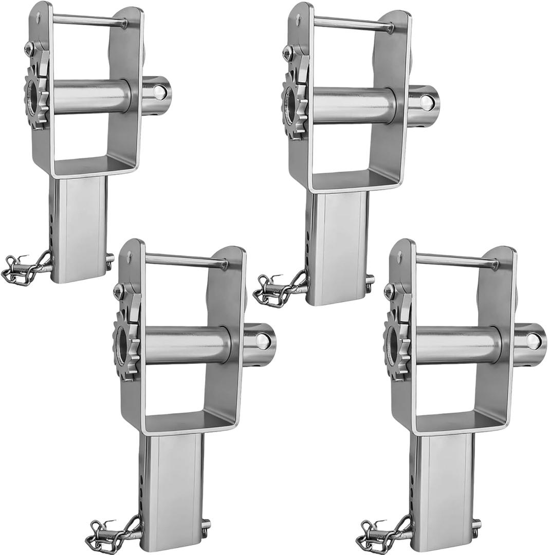 4 Pack Trailer Stake Pocket Winch Fit 50' and 4" of Truck Straps, Galvanized Trailer Winch 5400Lbs Load Limit, 16200Lbs Capacity for Flatbed Trailer Trucks Winches Flatbed Tie-Down