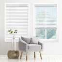 DEZ FURNISHINGS Cordless 2" Signature Faux Wood Blind, 26" W x 48" H, Embossed White