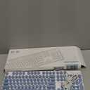 Large Print Keyboard, USB Wired Computer Keyboard with Retro Keycaps, Numeric Keypad and Media Hotkey for Office Desktop PC Laptop and Windows 7 8 10 11 (Blue Colorful)