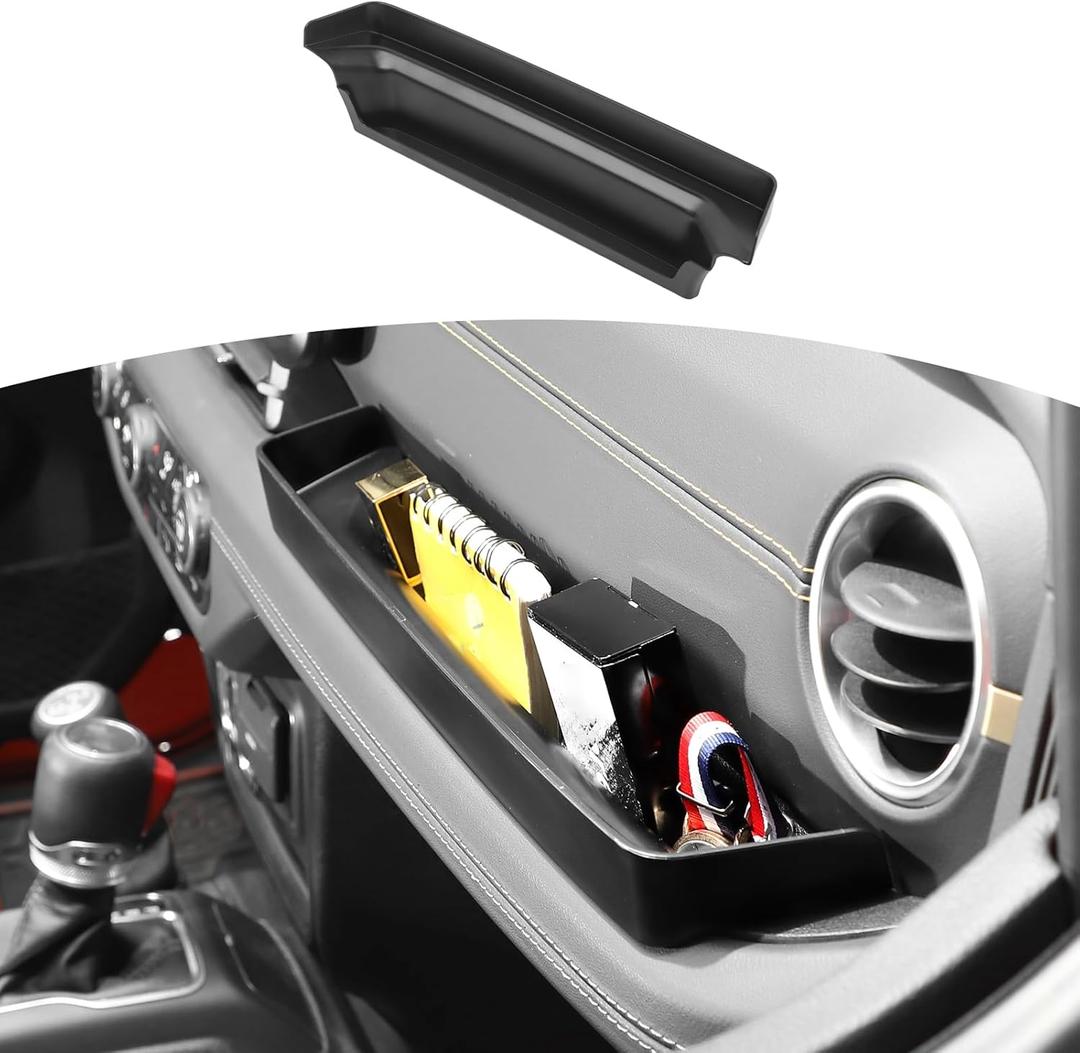 RT-TCZ for Jeep JL Grab Tray Passenger Handle Insert Organizer for Jeep Wrangler JL JLU 2024+ for Gladiator JT 2024+ Black Extra Storage (Small, Gray)