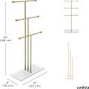 Umbra Trigem Hanging Jewelry Organizer Tiered Tabletop Free Standing Necklace Holder Display, White/Gold