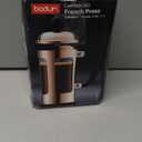 Bodum 12oz Chambord French Press w/Locking Lid, High-Heat Borosilicate Glass, Stainless Steel, Black - Made in Portugal