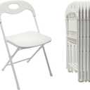 Huacan 6 Pack White Folding Chair – Portable Commercial Seat for Events, Parties, Weddings, and Home Use – Heavy Duty 150kg Capacity, Lightweight & Easy to Store, 15.94 inches x 14.96 inches x 29.13 inches