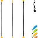 OCEANBROAD Adjustable Fishing Kayak Paddle - 94in/240cm-98in/250cm-102in/260cm Aluminum Alloy Shaft with Paddle Leash (Yellow)
