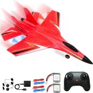 Remote Control Airplane for Kids Over 12 Years and Up,2CH Foam RC Planes Wireless Toys,Hobby RC Glider Aircraft Gifts for Beginners Teen Boys Girls Adult Red