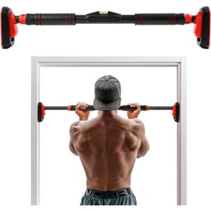Pull Up Bar: Strength Training Chin up Bar with No Screws - Adjustable 28.7''-39.4'' Width Security Lock Pull-up Bar for Doorway - Max Load 800lbs for Home Gym Upper Body Workout Non-slip Comfort