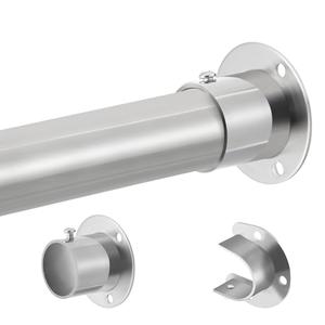 Closet Rod, 17 to 87 Inch Stainless Steel Adjustable Closet Rod,1.3 Inch Diameter Heavy Duty Closet Rods for Hanging Clothes,Silver Closet Poles for Wardrobes