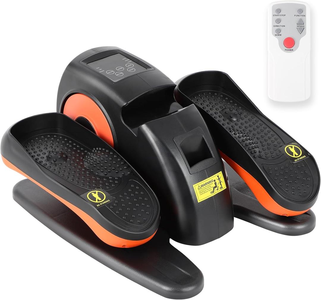 Under Desk Elliptical Machine for Seniors, Electric Seated Pedal Leg Exerciser While Sitting, Forward & Reverse Direction Elliptical Exercise Machine, Portable Mini Under Desk Elliptical