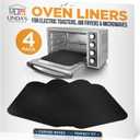 Toaster Oven Liners for Bottom of Oven (4 Pack) Reusable Non-Stick Heat Resistant Toaster Liners, Compatible with Ninja, Cuisinart, Emeril Lagasse & More, Toaster Mat, 12"x12" (Black)