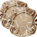 Yikko Velvet Chair Seat Cusion Covers for 14.96-18.89 Inch Office Computer Chair Covers, with Straps Washable Slipcovers Protector, Home, Dining Room Bar Wedding Party Decor (Khaki, 2)